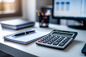 calculatrice-bloc-notes-stylo-bureau