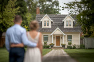 couple-dos-flou-maison-banlieue