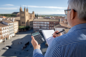 ville-espagnole-francais-calculatrice-bloc-notes