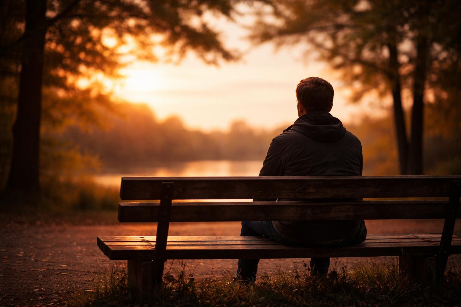 personne-banc-parc-coucher-soleil