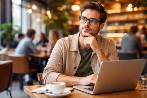 personne-reflechie-cafe-ordinateur-portable
