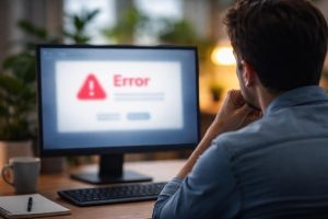 ecran-ordinateur-erreur-personne-reflechir-plantes